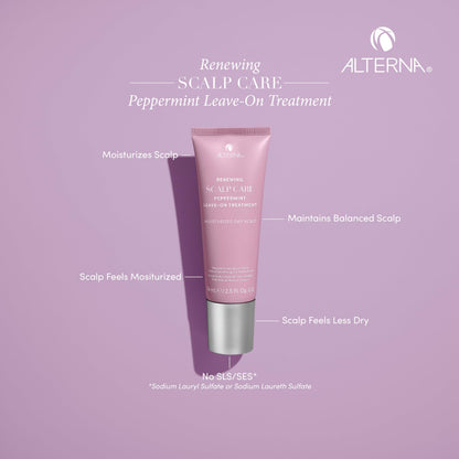 Alterna Haircare Renewing Scalp Care Peppermint Leave on Scalp and Hair Treatment, 2.5 Fl Oz Lightweight and Fast Absorbing to Moisturize and invigorate Scalp