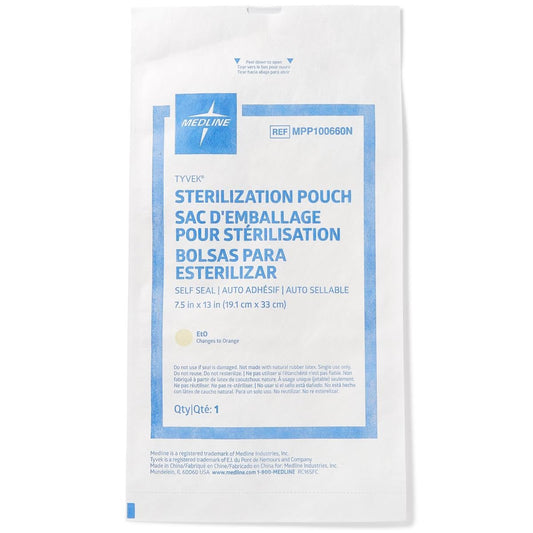 Tyvek Sterilization Pouch, Self-Sealing, 7.5" x 13",200,Box,MPP100660NZ