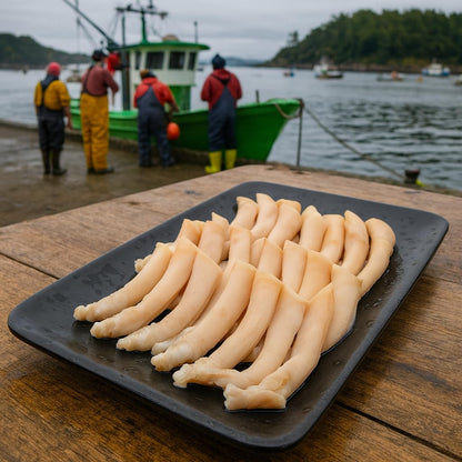 Aqua Gourmet Premium Razor Clams in Brine, Chilean Patagonian Shellfish, 15 oz Can.