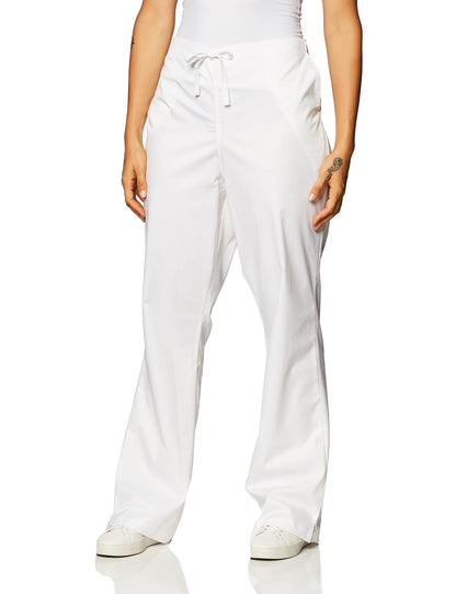WonderWink Women's Wonderwork Flare Leg Scrub Pant, White, X-Large/Tall