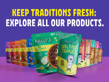 Fillo's Ready to Eat Beans Variety Pack | Black Beans, Lentils, & Pink Beans | Gluten-Free, Preservative-Free, Microwavable Meals, Non-GMO, Vegan, Plant Protein, 10 oz Pk of 6