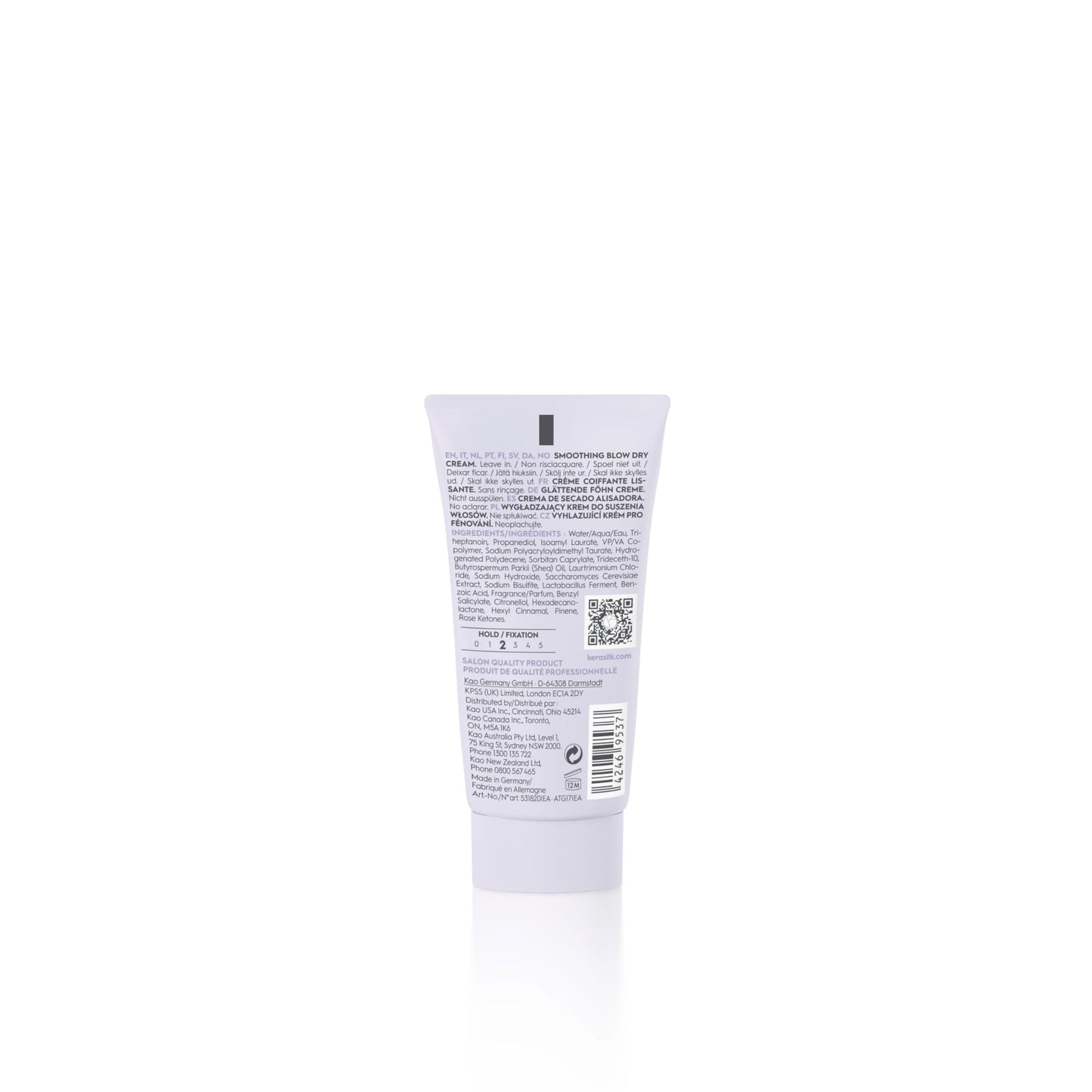 Kerasilk Smoothing Blow Dry Cream for Frizz Control & Heat Protection, Vegan & Sulfate Free, 50ml