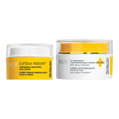 StriVectin Contour & Tighten Lifting Duo: TL Advanced Neck Cream PLUS & Face Sculpting Cream | Visibly Lift, Firm, and Restore Fullness to Face, Neck, & Décolleté (2x 1.7 oz)