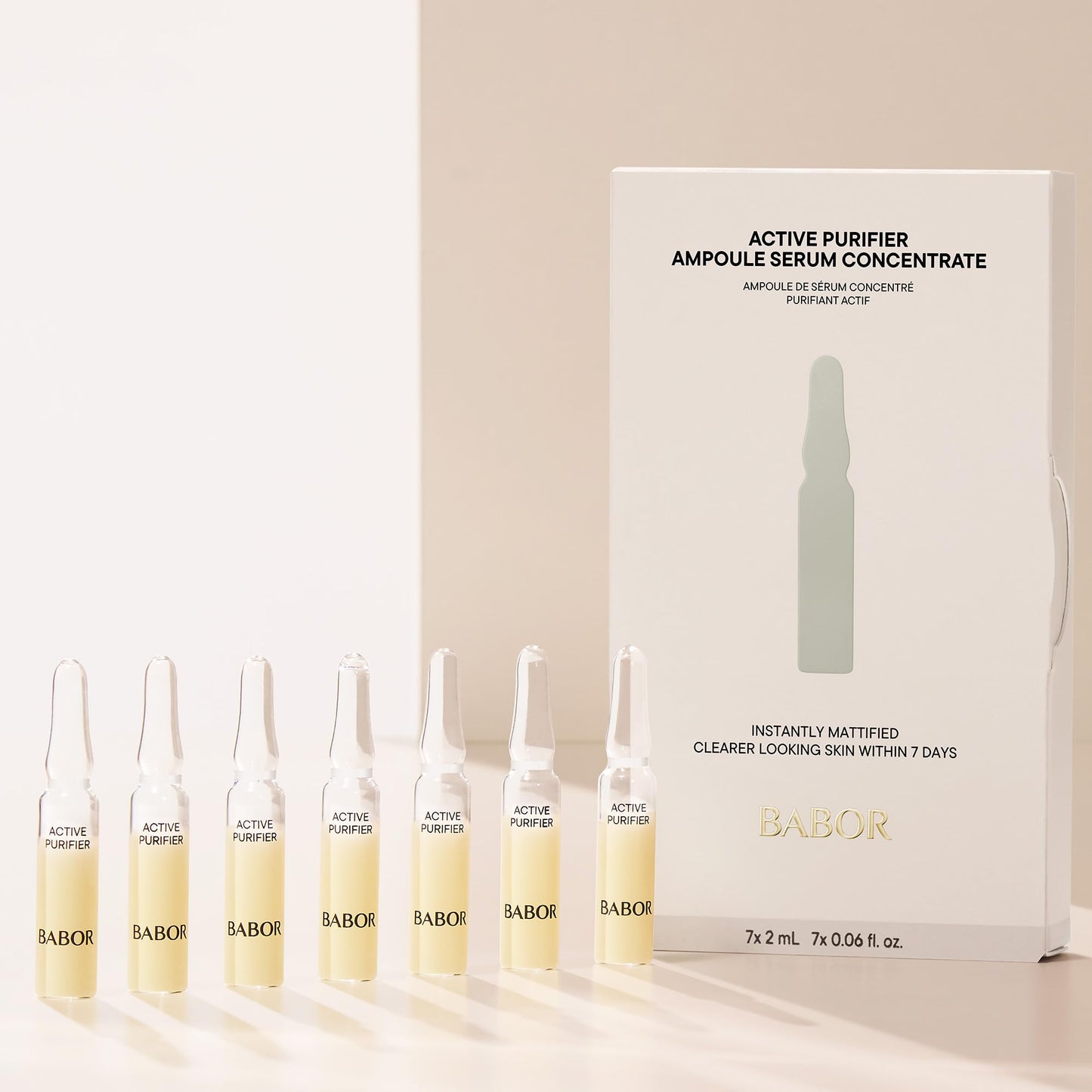 BABOR Active Purifier Ampoule Concentrates for Face with Tea Tree Oil, Refine, Purify, Revitalize Dull and Dry Skin, Clean & Vegan, Results in 7 Days
