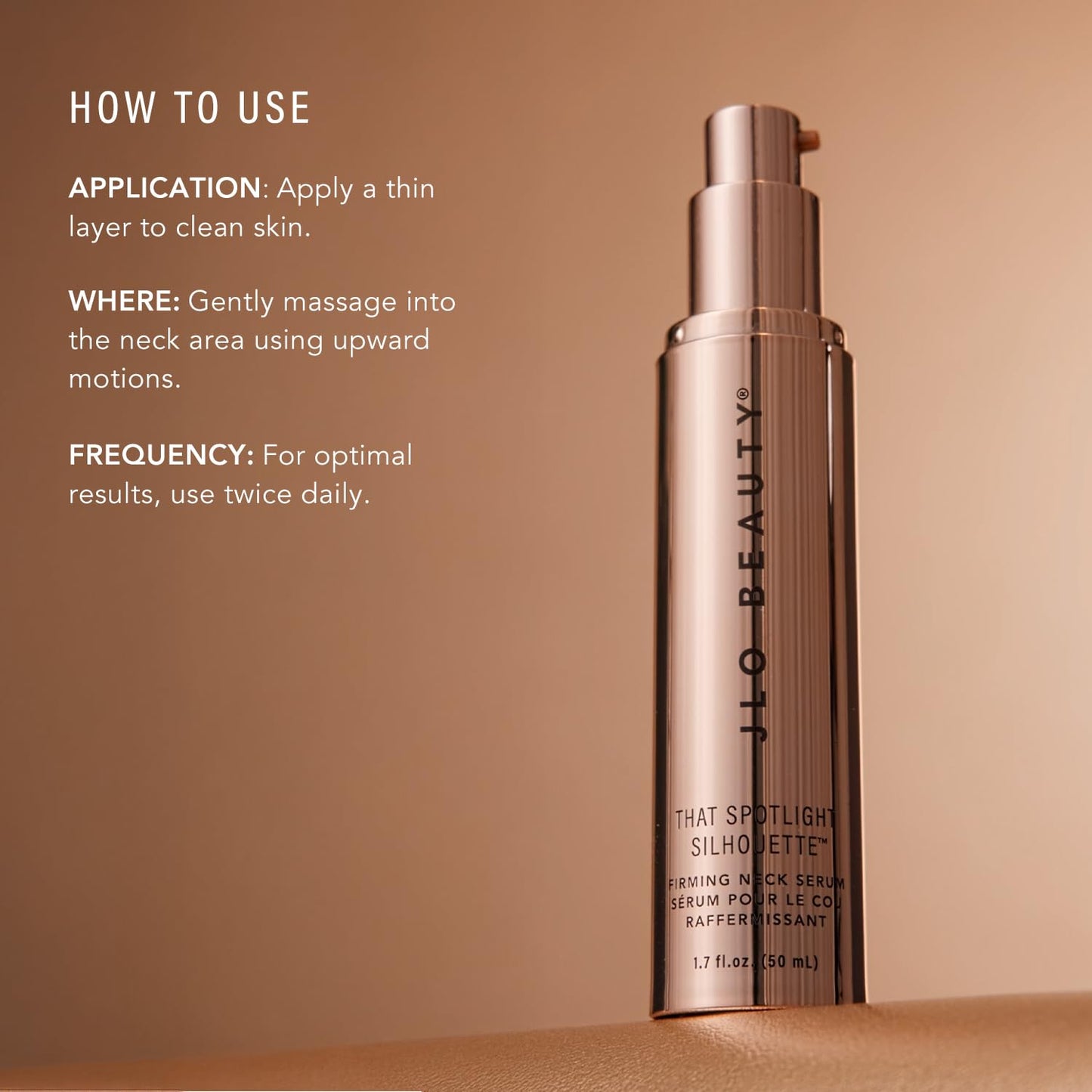 JLO Beauty That Spotlight Silhouette Firming Neck Serum, Hydrating & Sculpting Treatment with Peptides, Red Algae & Hyaluronic Acid, Dermatologist Tested, 50ml