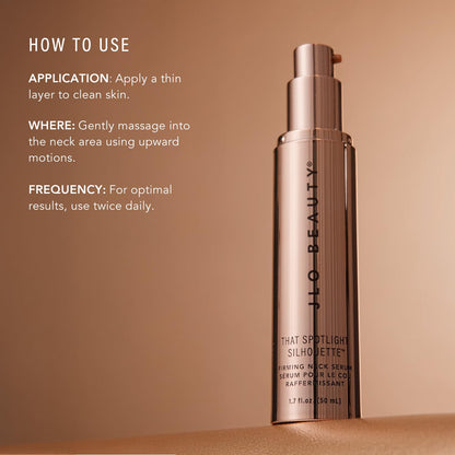 JLO Beauty That Spotlight Silhouette Firming Neck Serum, Hydrating & Sculpting Treatment with Peptides, Red Algae & Hyaluronic Acid, Dermatologist Tested, 50ml