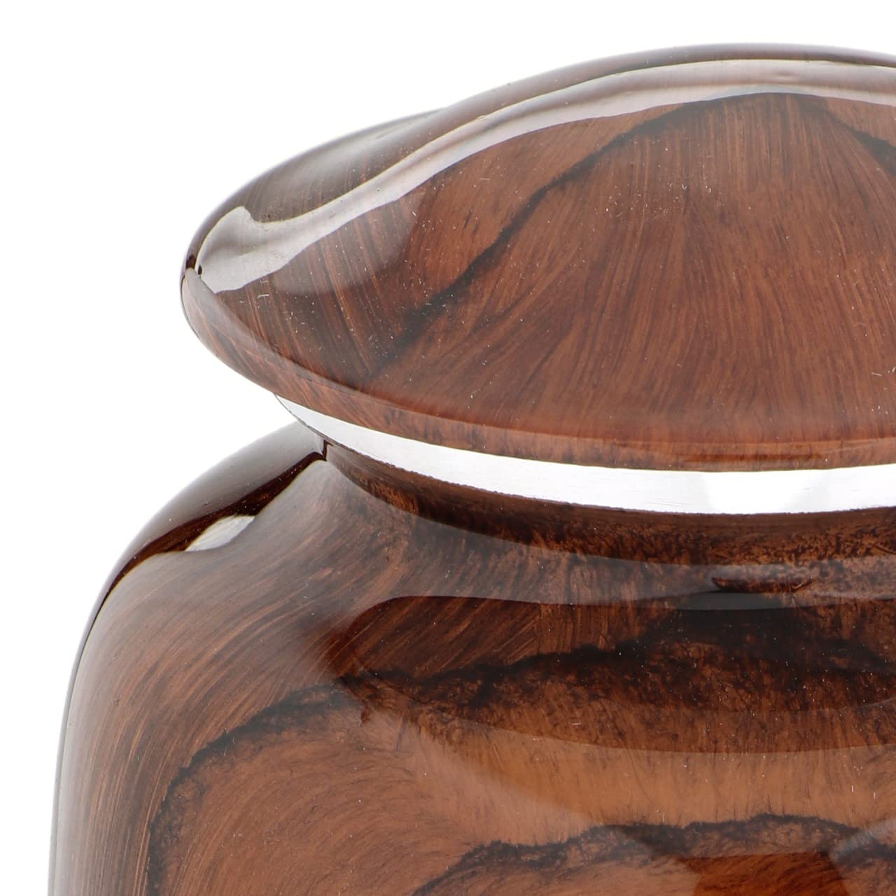 Bold & Divine Wood Grain Cremation Urn for Human Ashes - Elegant Large Memorial Cremation Urn for Human Ashes - Perfect Tribute for Loved Ones - Male Female Man or Woman (Red Cherry Wood, Large)
