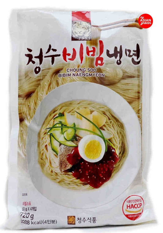 Choung Soo Naeng Myeon, Oriental Style Korean Cold Noodle (Spicy Cold Noodles (비빔냉면), 1 Pack (4 Serving))