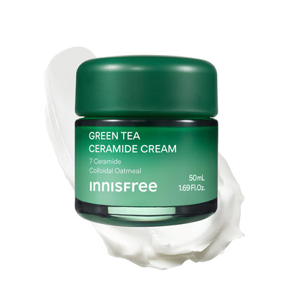 innisfree Green Tea Ceramide Cream, Hydrating Rescue Cream for Dry, Sensitive, and Eczema Prone Skin