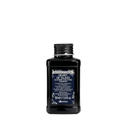 Davines Heart of Glass Silkening Shampoo, Enhancing Blue Shampoo for Blonde & Silver Hair - Gentle Cleanser with Jagua Blue Extract Balances Tones, Illuminates & Nourishes Weightlessly