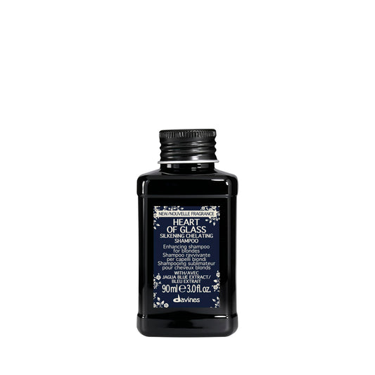 Davines Heart of Glass Silkening Shampoo, Enhancing Blue Shampoo for Blonde & Silver Hair - Gentle Cleanser with Jagua Blue Extract Balances Tones, Illuminates & Nourishes Weightlessly