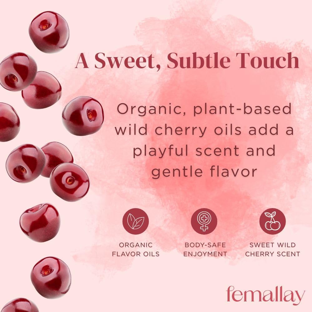 Femallay Organic Vaginal Melts – Wild Cherry – Moisturizes and Refreshes – 14 Count + Applicator