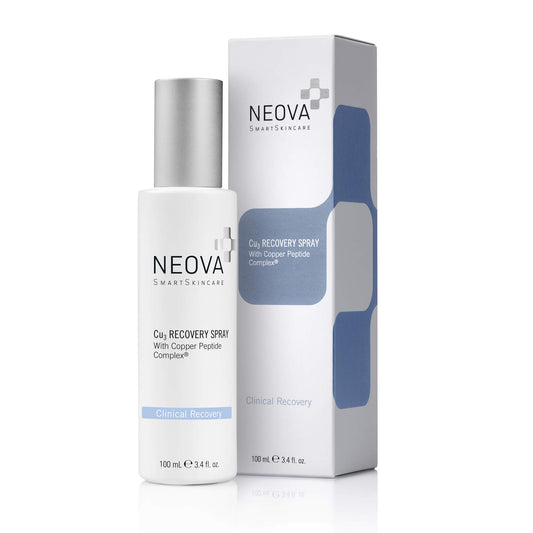 NEOVA SmartSkincare Cu3 Recovery Spray cools and moistens with droplets of Copper Peptide Complex to comfort tender skin.
