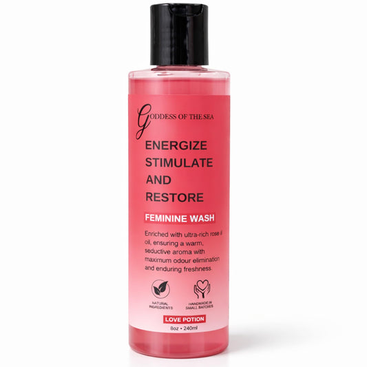 Love Potion Feminine Wash – Rose Yoni Cleanser for Women, Natural Intimate Wash with Aloe & Essential Oils, Odor Control & pH Balanced Daily Care, Plant-Based Formula, 240ml