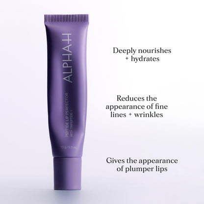 Alpha-H Peptide Lip Perfector - Hydrating Lip Treatment With Tripeptide-1 & Hyaluronic Acid - Peppermint Lip Balm for Smooth, Plump-Looking Lips – Conditioning Lip Care for Dry, Cracked Lips