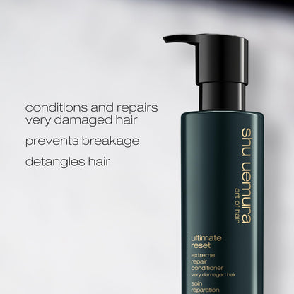 shu uemura art of hair Ultimate Reset Extreme Hair Repair Conditioner - Strengthens to Reduce Breakage and Split Ends, Deeply Conditions and Nourishes Damaged Hair, With Japanese Rice Extract, 8 Fl Oz