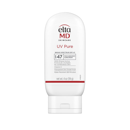 EltaMD UV Pure Face and Body Sunscreen, SPF 47 Mineral Sunscreen for Kids and Adults, Water Resistant Up to 80 Minutes, Oil Free Zinc Oxide Formula