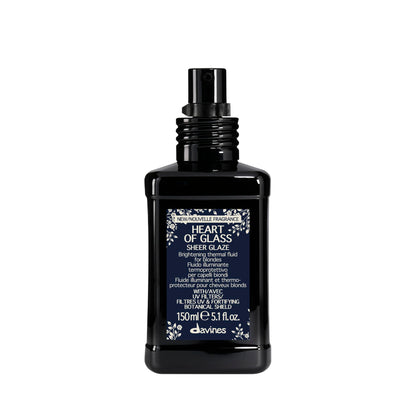 Davines Heart of Glass Sheer Glaze, Brightening Thermal Leave-In Fluid for Blonde Hair - Hydrates, Protects from UV/Heat & Adds Shine with Fortifying Botanical Shield, 5.07 Fl Oz