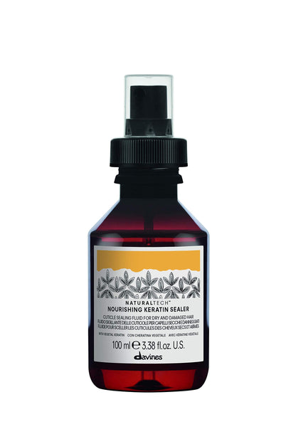 Davines Naturaltech Nourishing Keratin Sealer, Restructuring & Hydrating for Dry & Damaged Hair - With Vegetal Keratin - Seals Cuticles & Prevents Split Ends, Travel Size, 3.38 Fl Oz