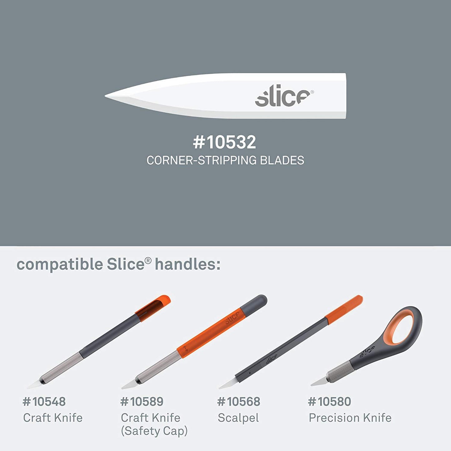 Slice 10532-CS Corner Stripping Ceramic Blades, Ideal for Manufacturing, Lab Setting, DIY grouting, or Working with Craft Materials, 24 Blades,White