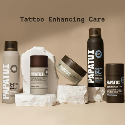 PAPATUI by Dwayne Johnson Mess-Free Enhancing Tattoo Stick | Revitalize, Protect and Brighten Tattoos | Made with Vitamin E | Coconut Woods | 2.6oz