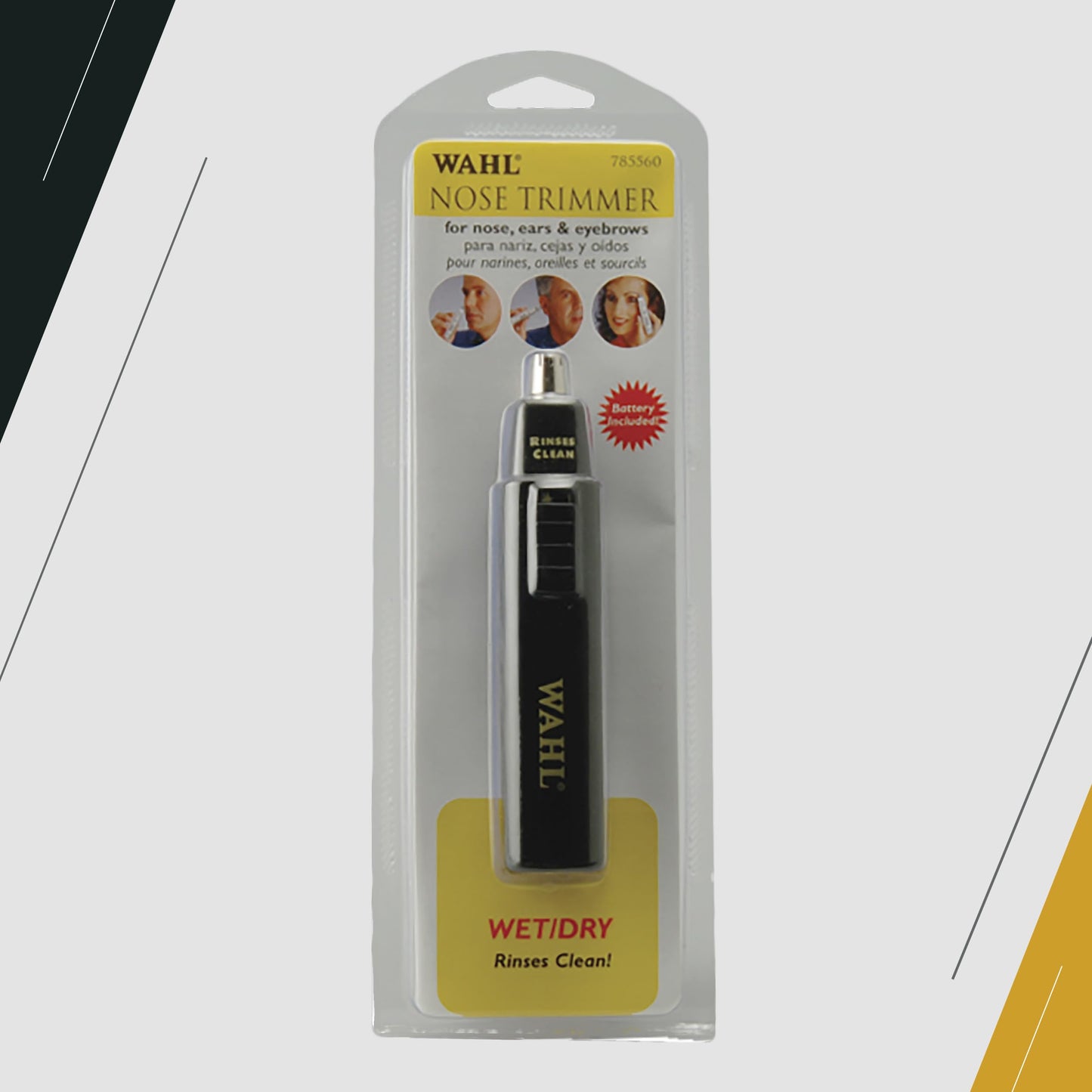 Wahl Professional Nose Trimmer, Battery-Operated (AA), Wet/Dry Use, Stainless Steel Blades, Lightweight Design