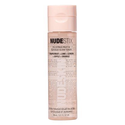 Nudestix 5% Citrus Fruit & Glycolic Glow Toner – Exfoliating Facial Toner with AHAs, Hyaluronic Acid & Fruit Acids for Bright, Smooth Skin