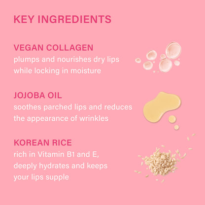 Melixir Vegan Lip Treatment, Sheer Tinted Lip Balm for Instant Hydration & Shine, Moisturizing Lip Gloss, Infused with Vegan Collagen & Jojoba Oil, Cruelty-Free, Korean Skincare-4 Berry(0.5oz/15g)