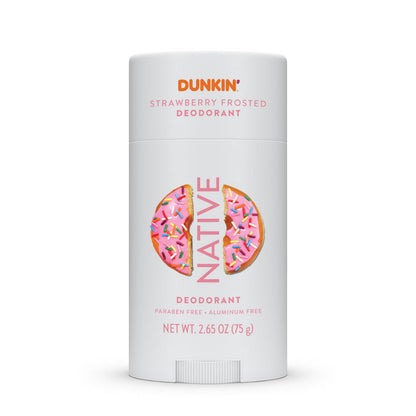 Native Deodorant | Limited Dunkin Donuts Edition | Aluminum Free with Baking Soda, Probiotics, Coconut Oil and Shea Butter | Strawberry Frosted 2.65oz