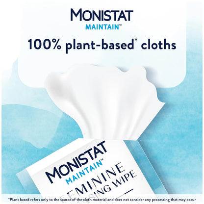 Monistat Maintain Feminine Wipes for Feminine Care, Fragrance Free, 12 CT (Pack of 3)