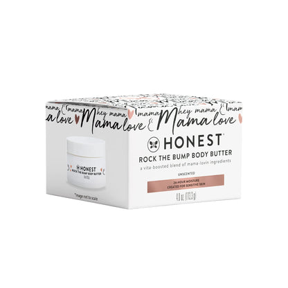 The Honest Company Mama Rock Bump Body Butter Moisturizing Stretch Mark Cream, Shea Avocado Oil, Vitamin E, Hypoallergenic and Dermatologist Tested, 4 oz