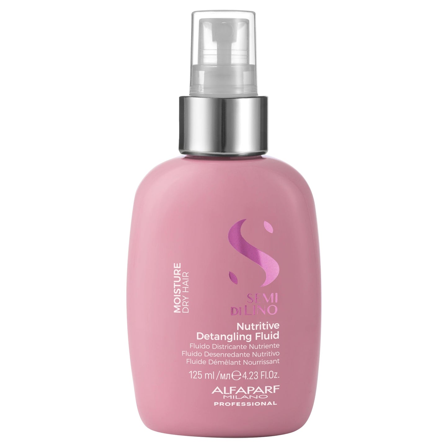 ALFAPARF MILANO Semi di Lino Moisture Nutritive Leave-In Hair Detangler Spray - Heat Protection - Professional Detangling Spray Conditioner for Dry Hair - Softens, Adds Shine (4.23 fl oz)