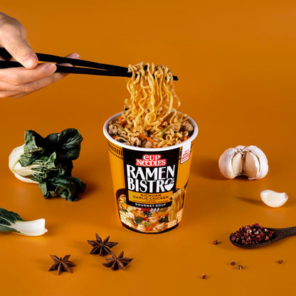 Nissin Cup Noodle Ramen Bistro, Sichuan Garlic Chicken, 3.1 Ounce (Pack of 6)
