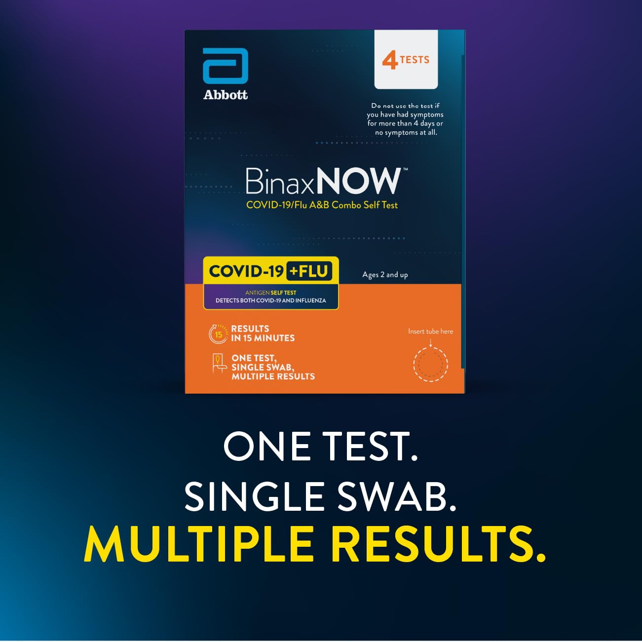 BinaxNOW™ COVID-19/Flu A&B Combo Self Test, Reliable COVID/Flu Home Test With 15 Minute Results, 4 Tests