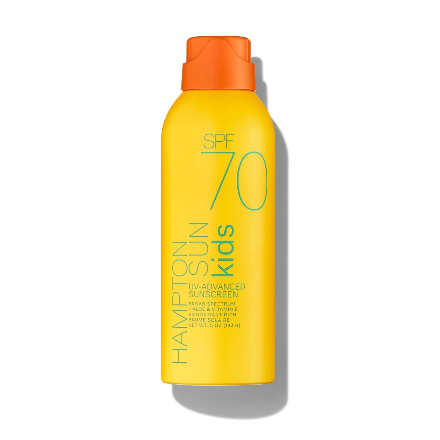 Hampton Sun SPF 70 Continuous Mist Sunscreen for Kids, Broad Spectrum + Advanced Water/ Sweat Resistance, Antioxidant-Rich Vitamin E + Aloe for Hydrated, Soothed Skin Oil-Free, All Skin Types