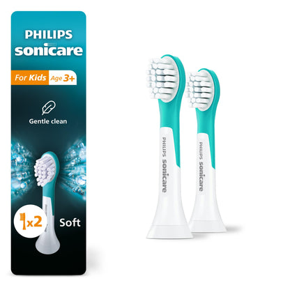 Philips Sonicare for Kids - Genuine Replacement Electric Toothbrush Heads, Compact Size, for Kids Aged 3+, 2 Pack, HX6032/94