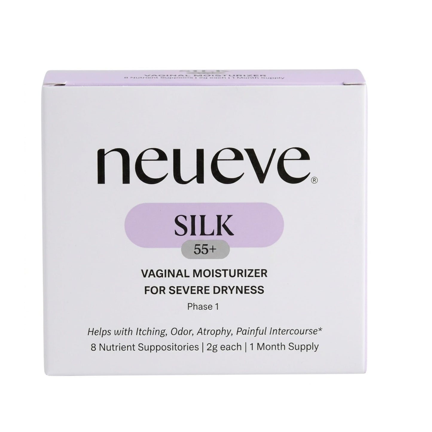 NeuEve Silk Long-lasting Vaginal Moisturizer- Provides Soothing Moisture for Dryness & Discomfort All-Natural Ingredients, Phase 1 | 8 Count | 1-Month Supply