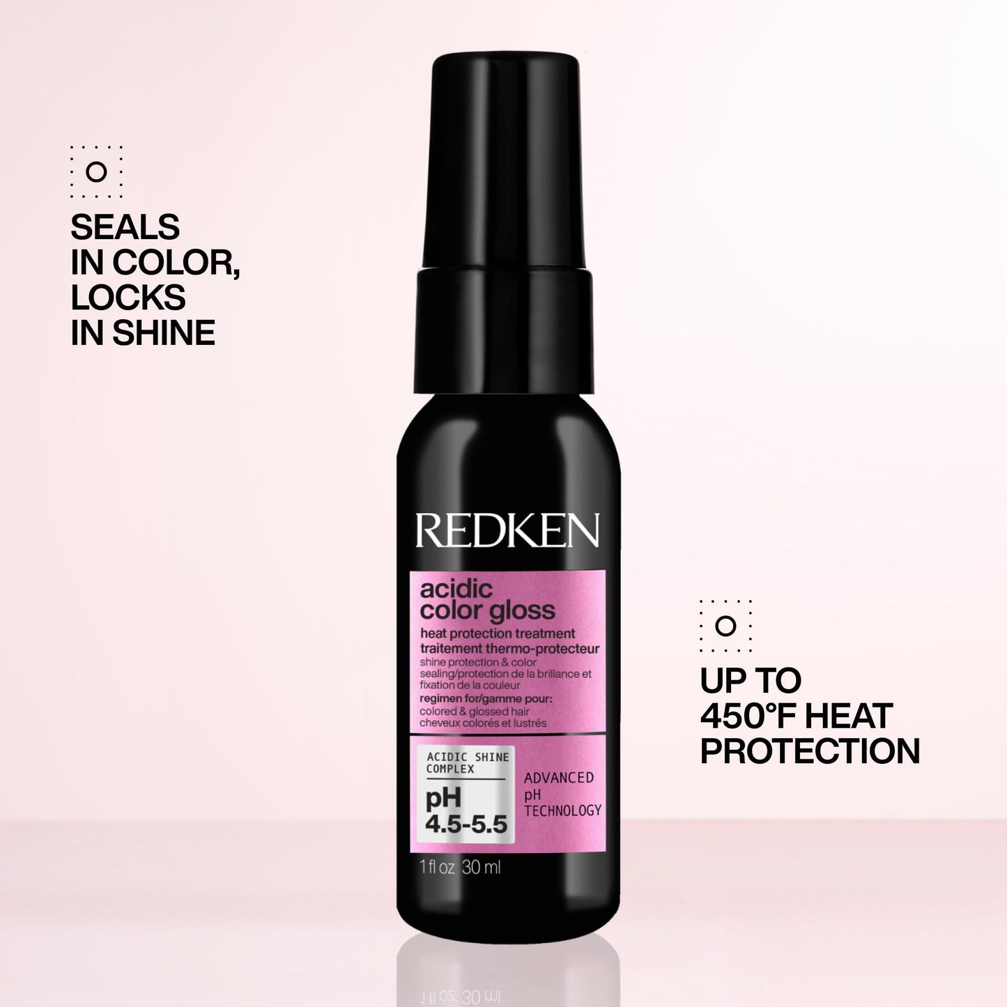 Redken Acidic Color Gloss Heat Protection Leave-In Treatment Spray For Color-Treated Hair - Conditions and Adds Shine, With Heat Protection