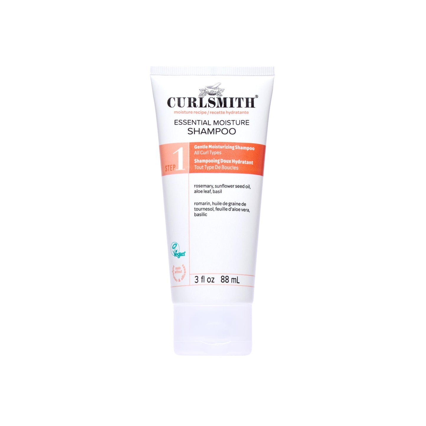 CURLSMITH - Essential Moisture Cleanser, Gentle Nourishing Shampoo for Wavy, Curly and Coily Hair, Vegan