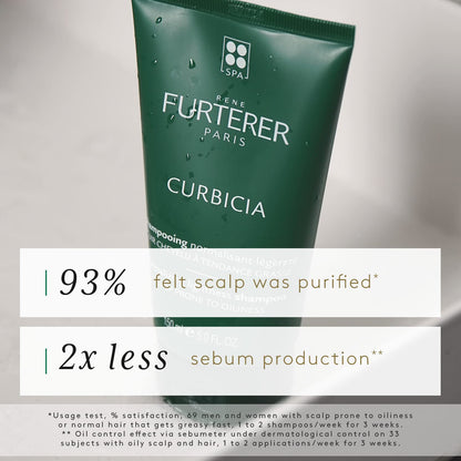 Rene Furterer CURBICIA Purifying Lightness Shampoo - For Oily-Prone Scalp - Sebum Control - 5 fl. oz.