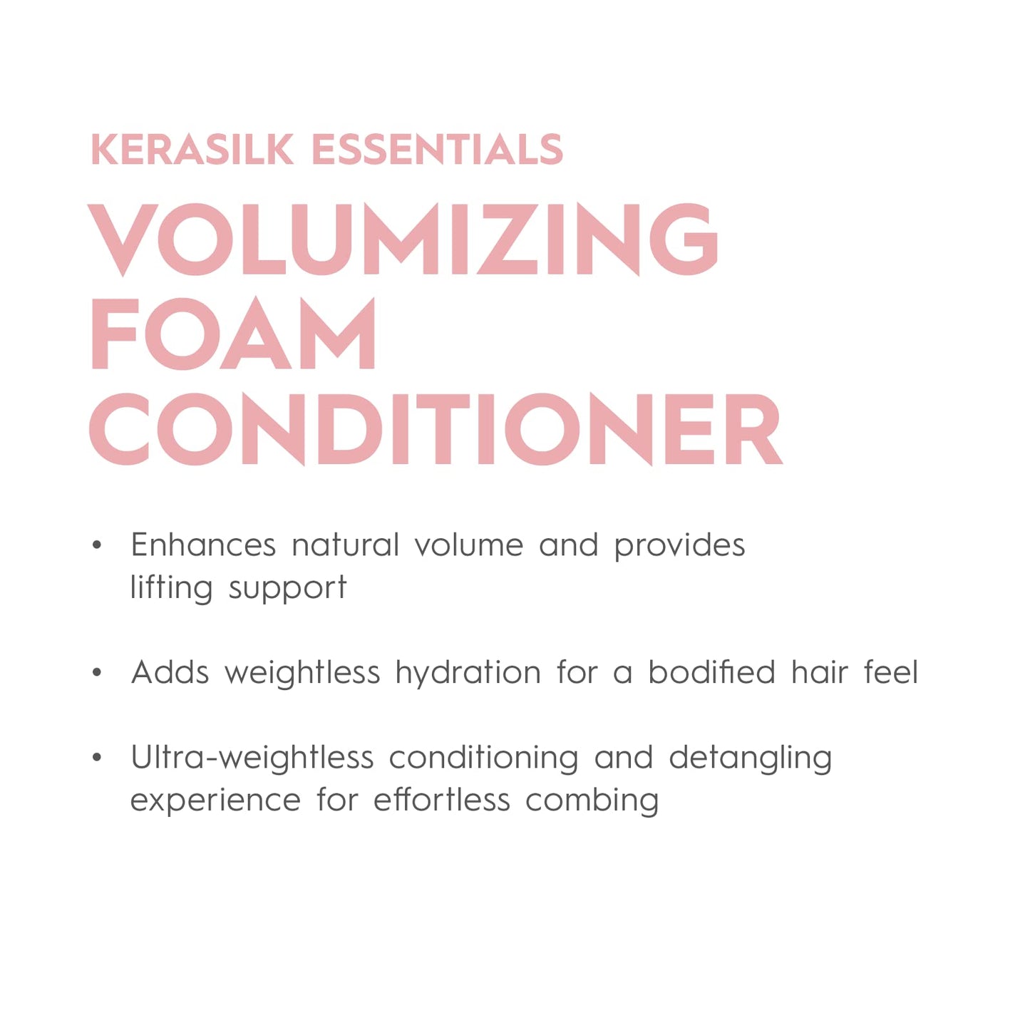 KERASILK Volumizing Foam Conditioner | Provides Weightless Hydration | Enhances Volume | Detangles | For Fine, Limp, Flat Hair | 150ml
