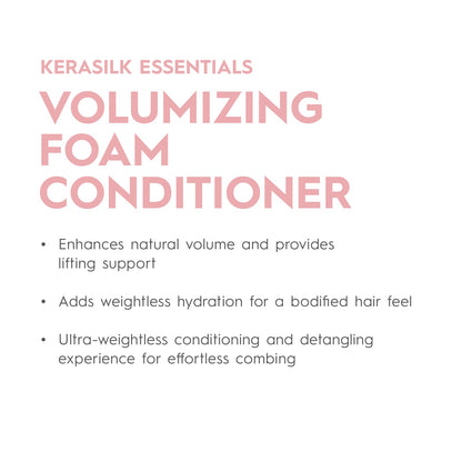 KERASILK Volumizing Foam Conditioner | Provides Weightless Hydration | Enhances Volume | Detangles | For Fine, Limp, Flat Hair | 150ml