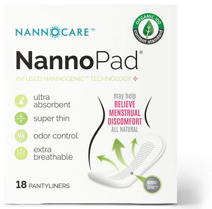 Pantyliners - Made with Organic Cotton (18 Count (Pack of 1)) Nannocare