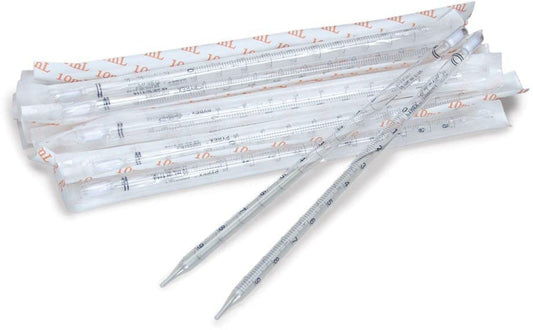 Corning 7077-10N PYREX Disposable Serological Pipet, TD, Individually Wrapped, Sterile, Plugged, 10 mL (Pack of 100),Orange