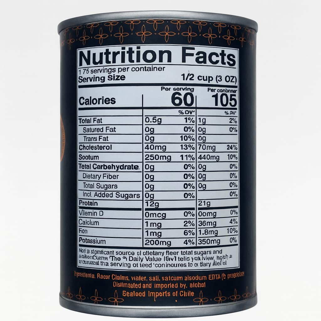 Aqua Gourmet - Canned Hard Razor Clams in Brine, Premium Chilean Seafood, 15 oz Can, Ready to Eat