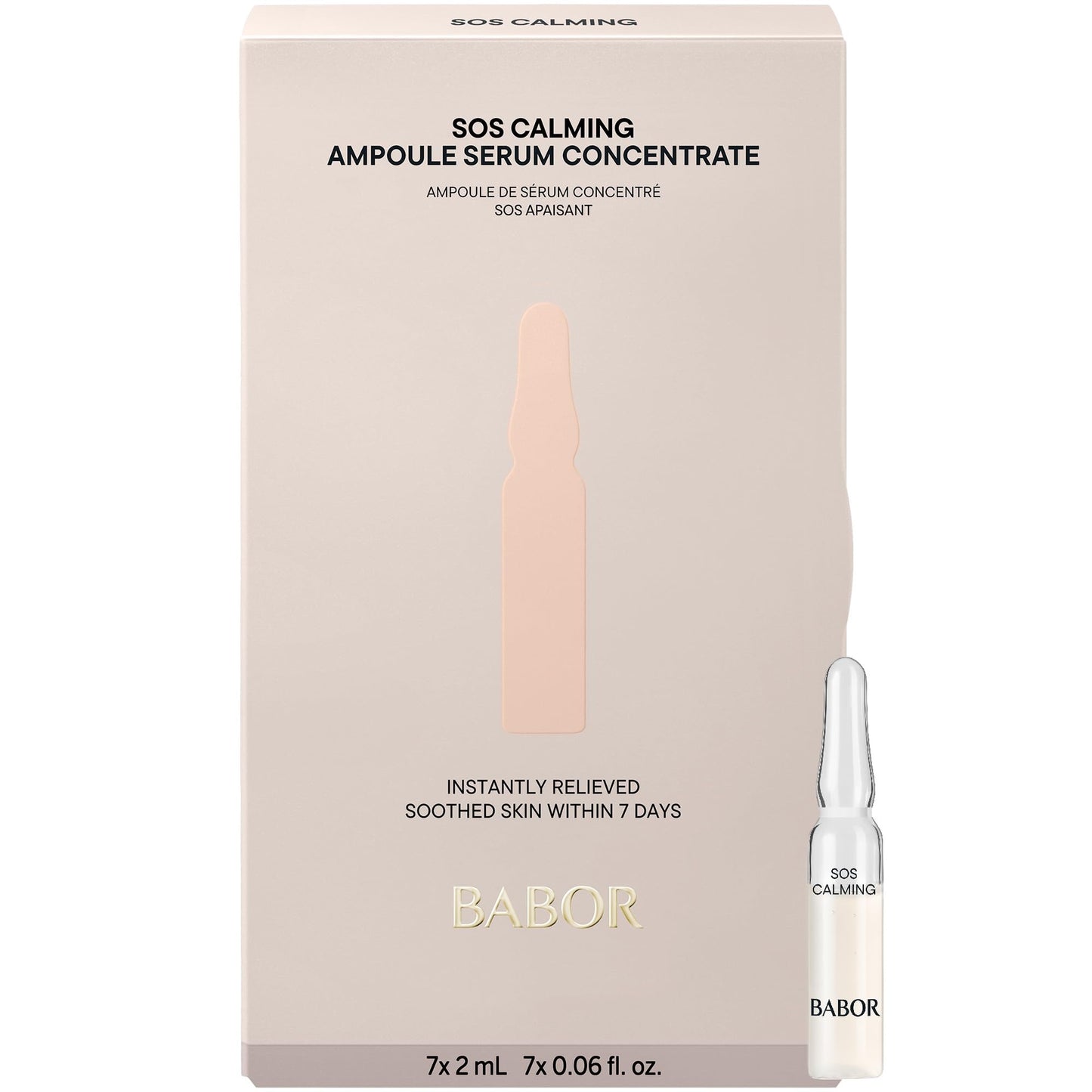 BABOR SOS Calming Ampoule Serum Concentrates, Soothing Serum to Treat Irritated Skin, Reduce Redness and Strengthen Skin Barrier, 7 Day Treatment