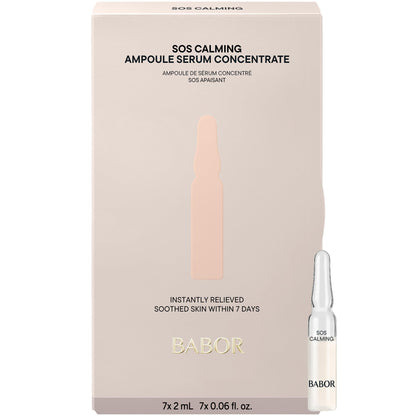 BABOR SOS Calming Ampoule Serum Concentrates, Soothing Serum to Treat Irritated Skin, Reduce Redness and Strengthen Skin Barrier, 7 Day Treatment