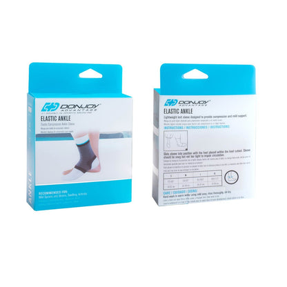 DonJoy DA161AV01-TAN-L Elastic Ankle for Sprain, Strain, Swelling, Arthritis, Easy to Apply Elastic Stretch Fabric with Open-Heel Design, Tan
