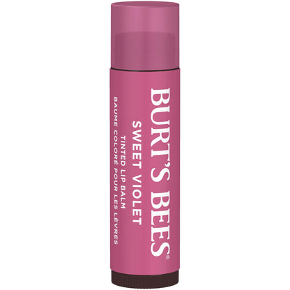 Burt's Bees Easter Basket Stuffers, Lip Tint Balm with Long Lasting 2 in 1 Duo Tinted Balm , Color Infused with Hydrating Shea Butter for a Natural Looking Buildable Finish, Sweet Violet (2-Pack)