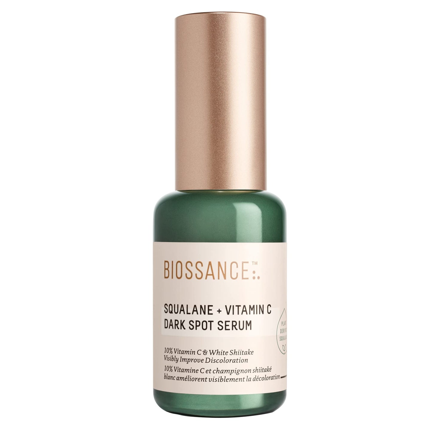 Biossance Squalane + Vitamin C Dark Spot Face Serum – 10% Vitamin C Serum & White Shiitake – Hydrating, Fragrance-Free, Non-Irritating, for Daily Use for All Skin Types